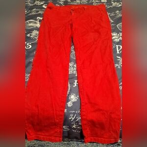Vibrant Red Jean Pants